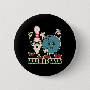 Macaron Rond 5 Cm Équipe de ligue de quilles Bowling Bros Alley Byll
