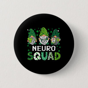 Macaron Rond 5 Cm Équipe de neuro-infirmières Gnome de la Saint-Patr
