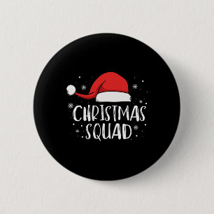 Macaron Rond 5 Cm Équipe de Noël Chapeau de Père Noël Rouge Clair Fa