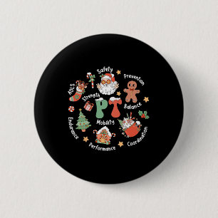 Macaron Rond 5 Cm Équipe de Noël de kinésithérapie Pt kinésithérapie