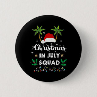 Macaron Rond 5 Cm Équipe de Noël en Juillet Drôle d'Été Xmas Santa H