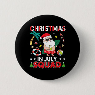 Macaron Rond 5 Cm Équipe de Noël en Juillet Mignon Été de Noël Vacan