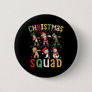 Macaron Rond 5 Cm Équipe de Noël Père Noël Dabbing Elf Family Corres
