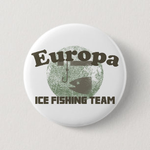 Macaron Rond 5 Cm Équipe de pêche de glace d'Europa