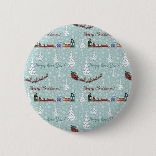 Macaron Rond 5 Cm Équipe de père Noël