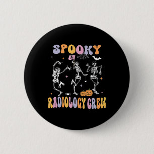 Macaron Rond 5 Cm Équipe de radiologie squelettique effrayante Techn