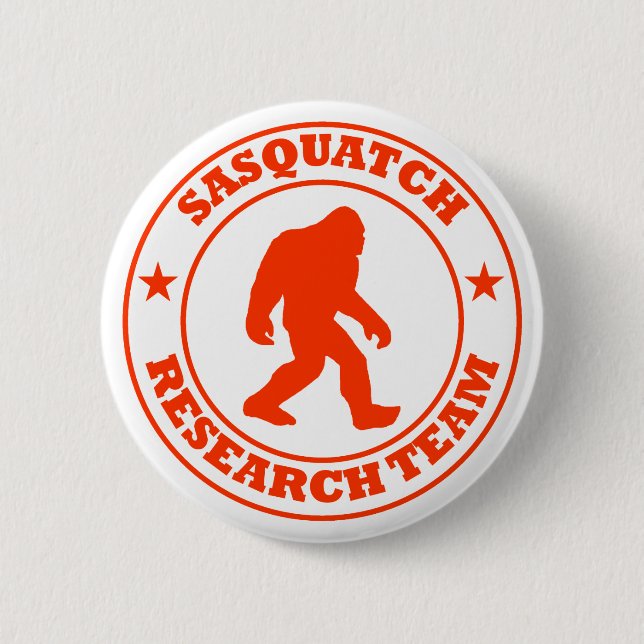 Macaron Rond 5 Cm ÉQUIPE DE RECHERCHE de SASQUATCH - pro logo rouge (Devant)