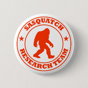 Macaron Rond 5 Cm ÉQUIPE DE RECHERCHE de SASQUATCH - pro logo rouge