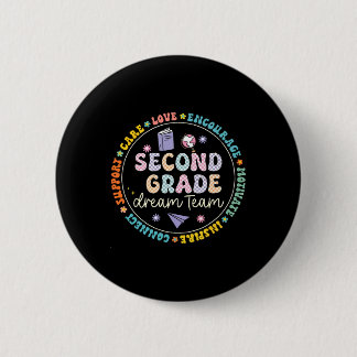 Macaron Rond 5 Cm Équipe de rêve de deuxième année Tournée de rentré