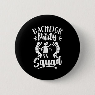Macaron Rond 5 Cm Équipe de soirée de bachelor marié mariée