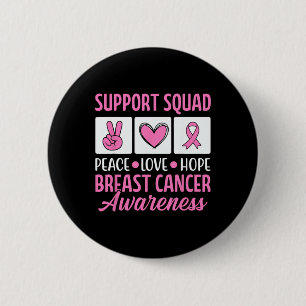 Macaron Rond 5 Cm Équipe De Soutien Au Cancer Du Sein Pour Les Guerr
