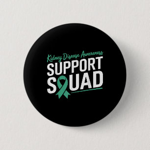 Macaron Rond 5 Cm Équipe De Soutien Au Ruban Vert Pour La Maladie Du