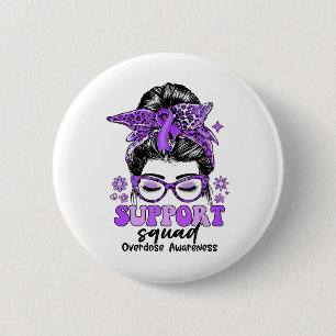 Macaron Rond 5 Cm Équipe de soutien groovy Bun Messy Femmes Overdose