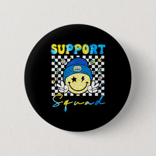 Macaron Rond 5 Cm Équipe de soutien Groovy Sensibilisation au syndro