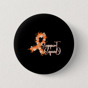 Macaron Rond 5 Cm Équipe de soutien Orange Ruban Leucémie Cancer du 