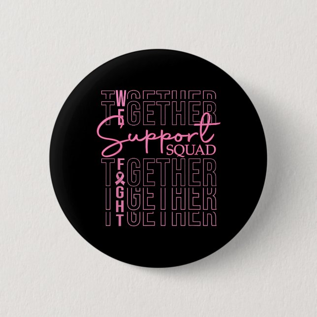 Macaron Rond 5 Cm Équipe de soutien pour la sensibilisation au cance (Devant)
