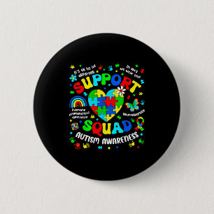 Macaron Rond 5 Cm Équipe de soutien puzzle de sensibilisation à l'au