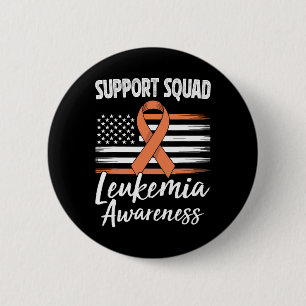 Macaron Rond 5 Cm Équipe de soutien Ruban orange de sensibilisation
