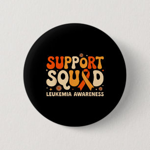 Macaron Rond 5 Cm Équipe de soutien Ruban orange Leucémie Cancer du