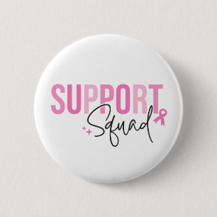 Macaron Rond 5 Cm Équipe de soutien Ruban rose de sensibilisation au