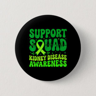 Macaron Rond 5 Cm Équipe de soutien Ruban vert Maladie rénale