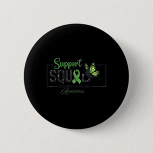 Macaron Rond 5 Cm Équipe de soutien Ruban vert papillon Rein