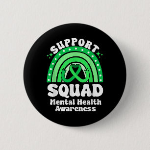 Macaron Rond 5 Cm Équipe de soutien Sensibilisation à la santé menta