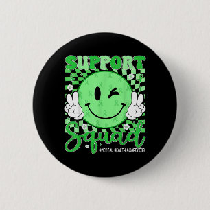 Macaron Rond 5 Cm Équipe de soutien Sensibilisation à la santé menta