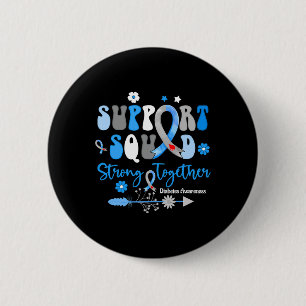 Macaron Rond 5 Cm Équipe de soutien super Ruban T1d Sensibilisation 