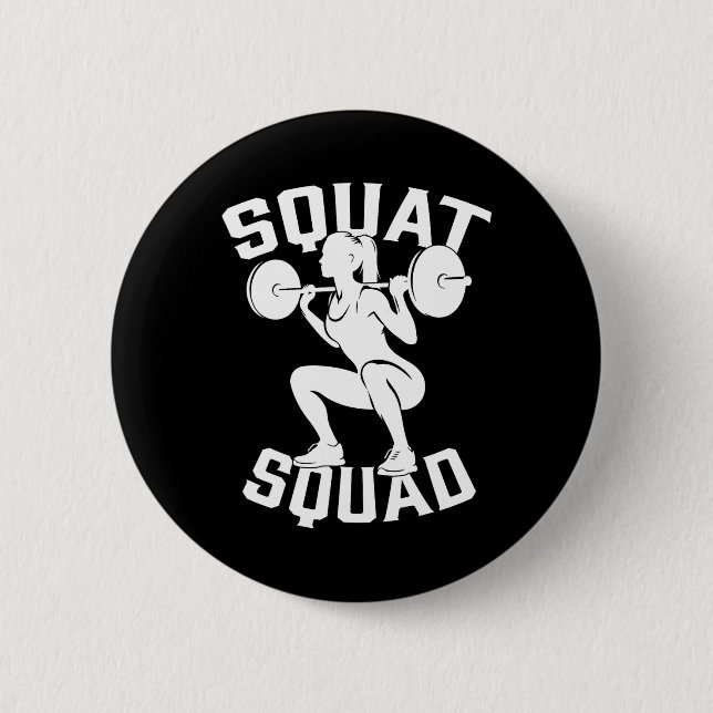Macaron Rond 5 Cm Équipe de squat entraînement Partenaire Entraîneur (Devant)