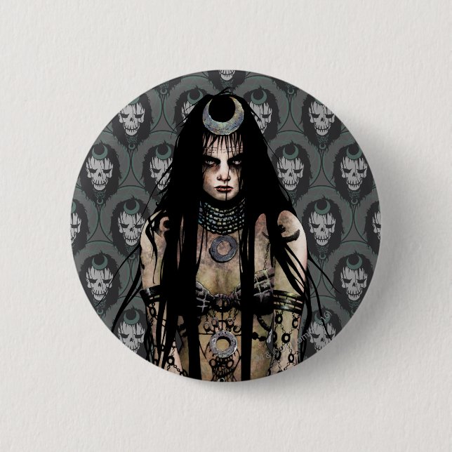 Macaron Rond 5 Cm Équipe de suicide | Enchanteuse (Devant)