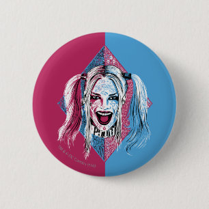 Macaron Rond 5 Cm Équipe de suicide   Harley Laugh