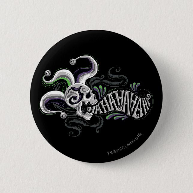 Macaron Rond 5 Cm Équipe de suicide | Joker Skull - Haha (Devant)