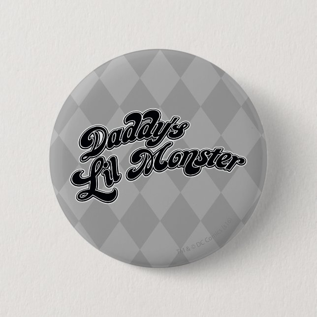 Macaron Rond 5 Cm Équipe de suicide | Le monstre Lil de papa (Devant)