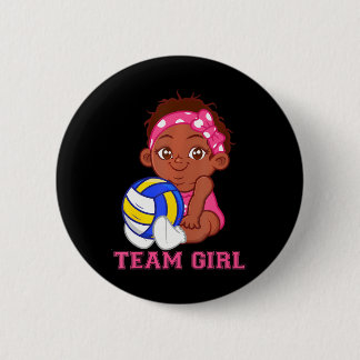 Macaron Rond 5 Cm Équipe De Volley-Ball Fête De Révélation De Genre 