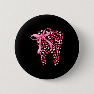 Macaron Rond 5 Cm Équipe Dentaire Saint-Valentin Cœur Mignon Dents H