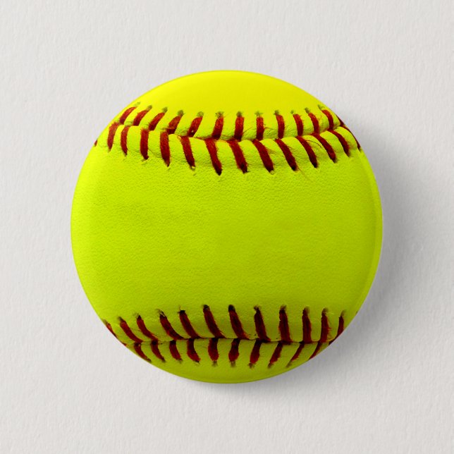 Macaron Rond 5 Cm Équipe du softball jaune personnalisable (Devant)