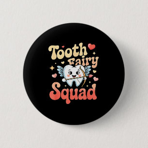 Macaron Rond 5 Cm Équipe Fée des Dents Mignon Câlin Dent Rétro Humou