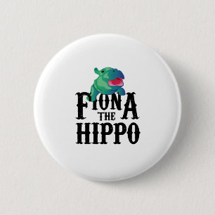 Macaron Rond 5 Cm Équipe Fiona l'amour Hippopotamuss d'hippopotame