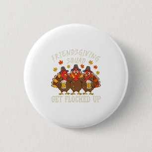 Macaron Rond 5 Cm Équipe Friendsgiving Dinde Thanksgiving Amis Dr