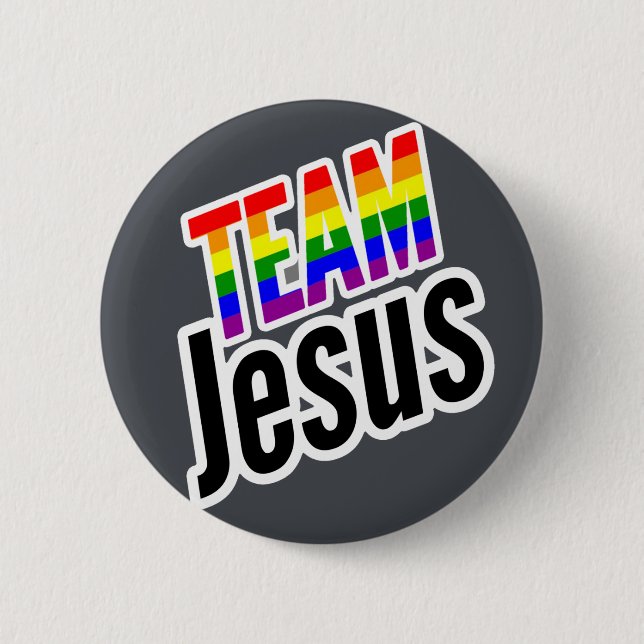 Macaron Rond 5 Cm Équipe Jesus LGBTQ (Devant)