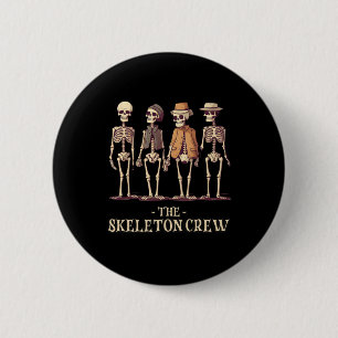 Macaron Rond 5 Cm Équipe masculine de squelette d'Halloween