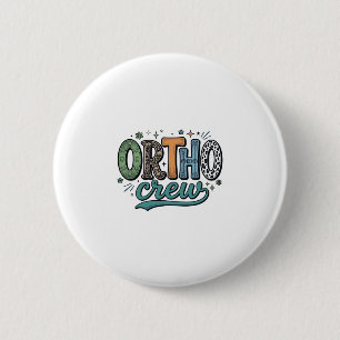 Macaron Rond 5 Cm Équipe Ortho Vintage Équipe Dentaire Vector Design