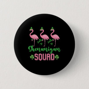 Macaron Rond 5 Cm Équipe Shenanigan Flamingo Leprechaun St Patrick's