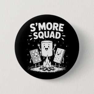 Macaron Rond 5 Cm Équipe S'mores Camping Feu de camp Mignon Marshmal