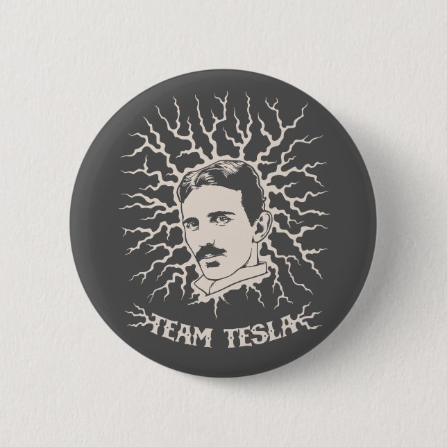 Macaron Rond 5 Cm Équipe Tesla (Devant)