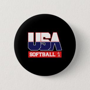 Macaron Rond 5 Cm Équipe Usa Softll - Sports Américains Hommes Et Fe