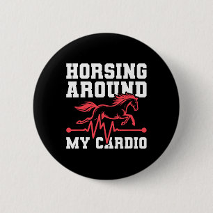 Macaron Rond 5 Cm Équitation cavalier - Horseback Ekg