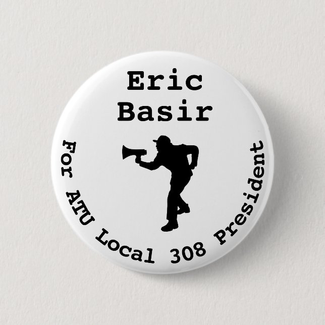 Macaron Rond 5 Cm Eric Basir pour le grand bouton du président (Devant)