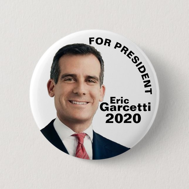 Macaron Rond 5 Cm Éric Garcetti pour le président 2020 (Devant)